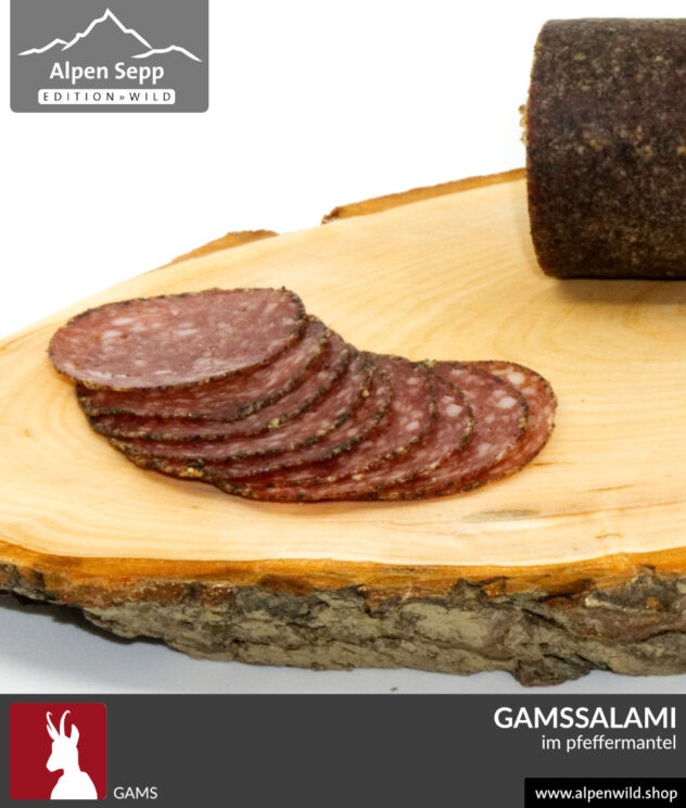 Gamssalami im Pfeffermantel