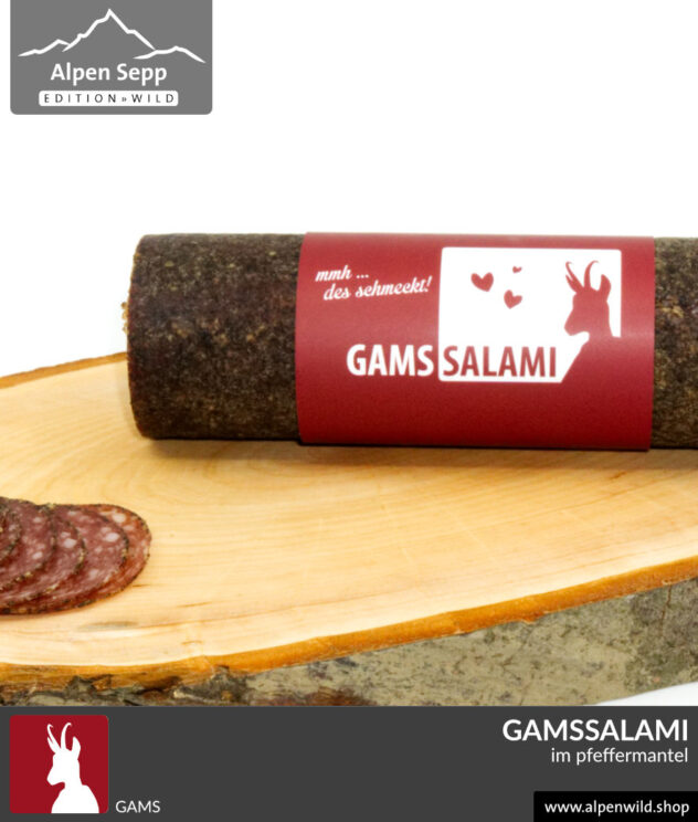 Gamssalami im Pfeffermantel