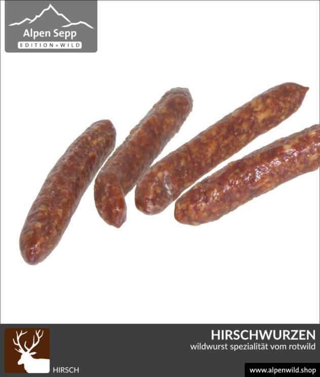 Hirschwurzen - Wildwurst Spezialität vom Rotwild