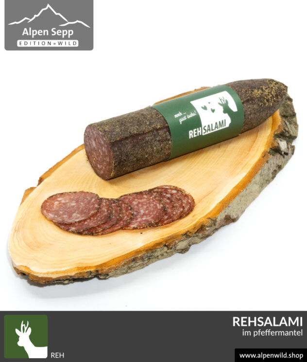 Rehsalami im Pfeffermantel