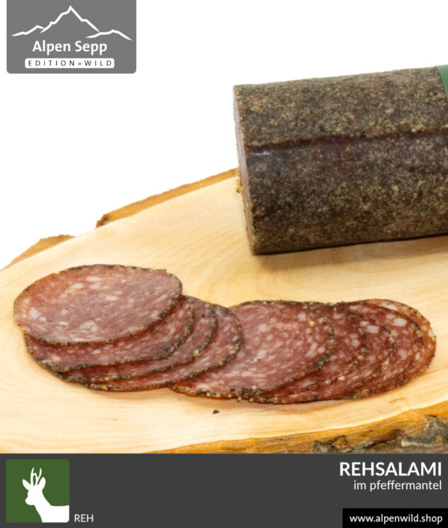 Rehsalami im Pfeffermantel