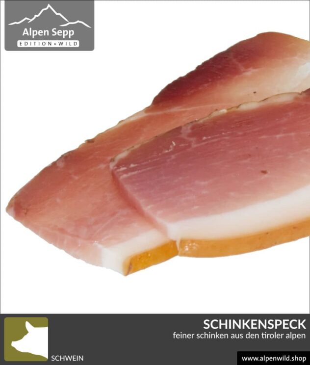 Schinkenspeck vom Schwein geschnitten
