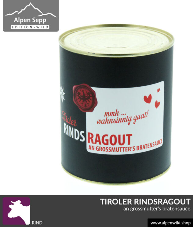 Tiroler Rindsragout Konserve Fertiggericht, 680 Gramm