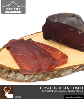 Hirsch Trockenfleisch – Premium Wildfleisch nach Bündnerfleisch-Rezept