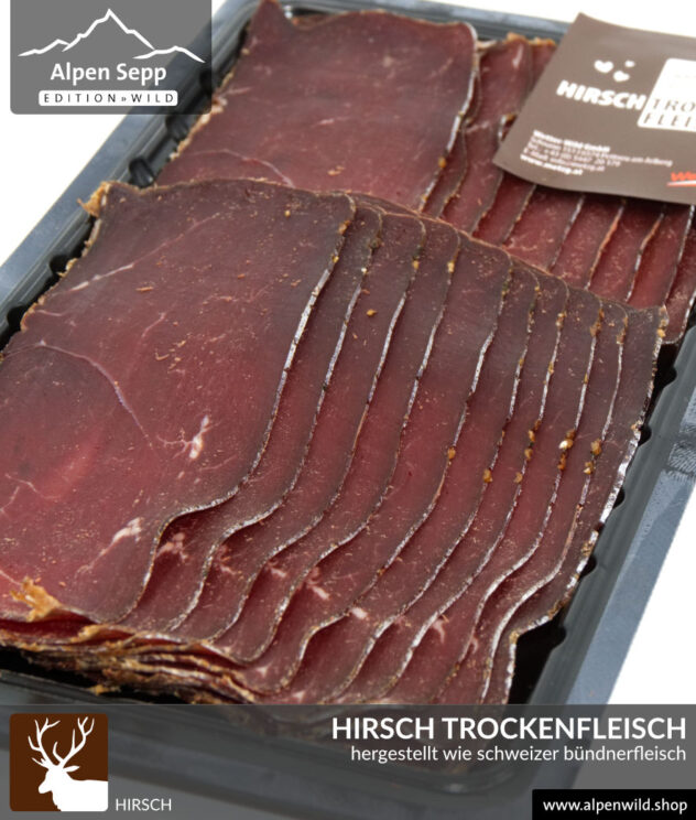 Hirsch Trockenfleisch, geschnitten
