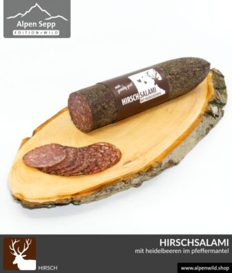 Hirschsalami mit Heidelbeeren – 70% Rotwild