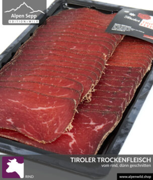 Tiroler Trockenfleisch vom Rind, dünn geschnitten
