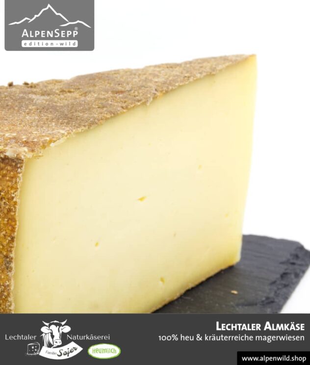 Lechtaler Almkäse | 100% Heu und kräuterreiche Magerwiese | Lechtaler Naturkäserei in Tirol | 100% Heumilch | 55% F.i.T.