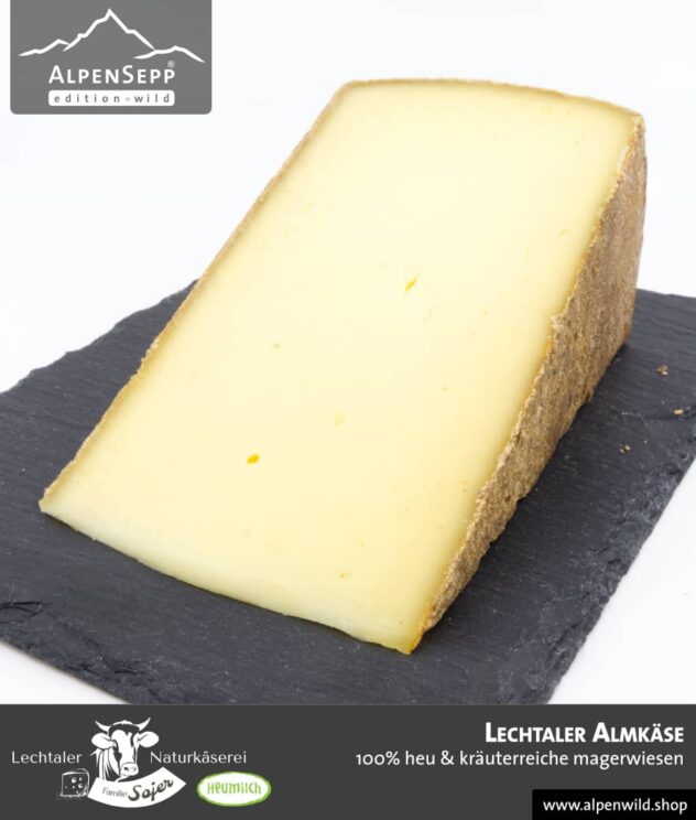 Lechtaler Almkäse | 100% Heu und kräuterreiche Magerwiese | Lechtaler Naturkäserei in Tirol | 100% Heumilch | 55% F.i.T.