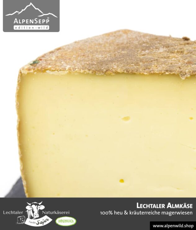 Lechtaler Almkäse | 100% Heu und kräuterreiche Magerwiese | Lechtaler Naturkäserei in Tirol | 100% Heumilch | 55% F.i.T.