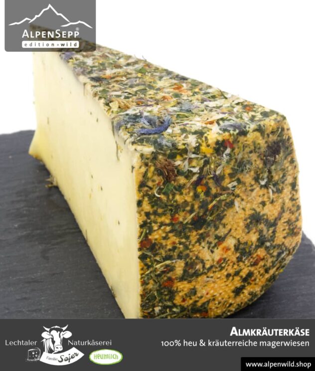 Almkräuterkäse | 100% Heu und kräuterreiche Magerwiese | Lechtaler Naturkäserei in Tirol | 100% Heumilch | 55% F.i.T.