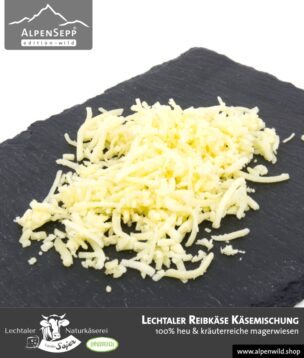 Lechtaler Reibkäse Käsemischung | Lechtaler Naturkäserei in Tirol | 100% Heumilch | 45% F.i.T.