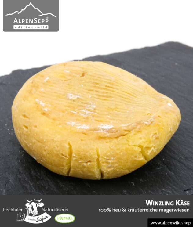 Winzling Käse | 100% Heu und kräuterreiche Magerwiese | Lechtaler Naturkäserei in Tirol | 100% Heumilch | 55% F.i.T.