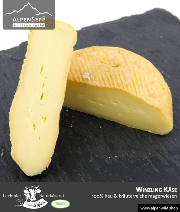 Winzling Käse | 100% Heu und kräuterreiche Magerwiese | Lechtaler Naturkäserei in Tirol | 100% Heumilch | 55% F.i.T.