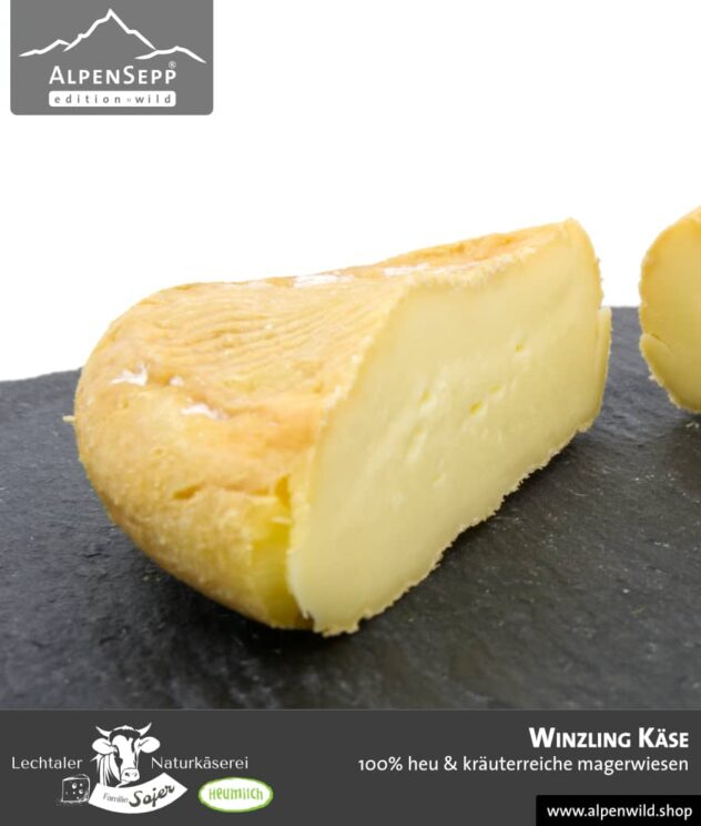 Winzling Käse | 100% Heu und kräuterreiche Magerwiese | Lechtaler Naturkäserei in Tirol | 100% Heumilch | 55% F.i.T.