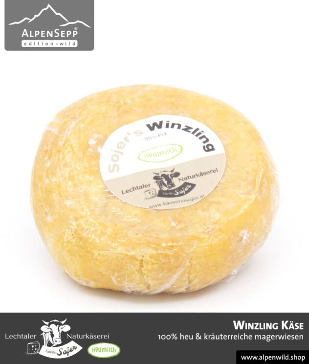 Winzling Käse | 100% Heu und kräuterreiche Magerwiese | Lechtaler Naturkäserei in Tirol | 100% Heumilch | 55% F.i.T.